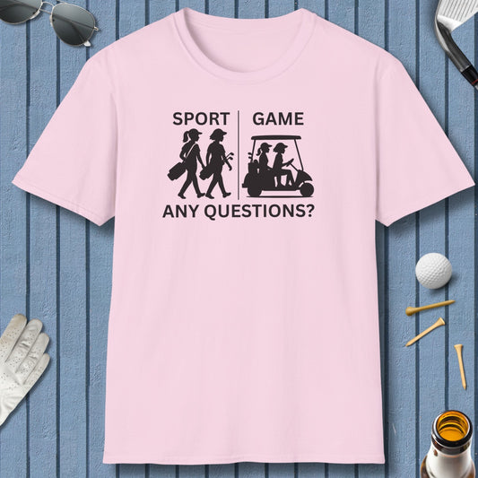 SPORT vs. GAME (Female) - Adult Golf T-Shirt in Light Pink