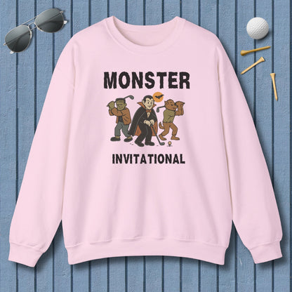 Monster Invitational - Adult Golf Sweatshirt in Light Pink