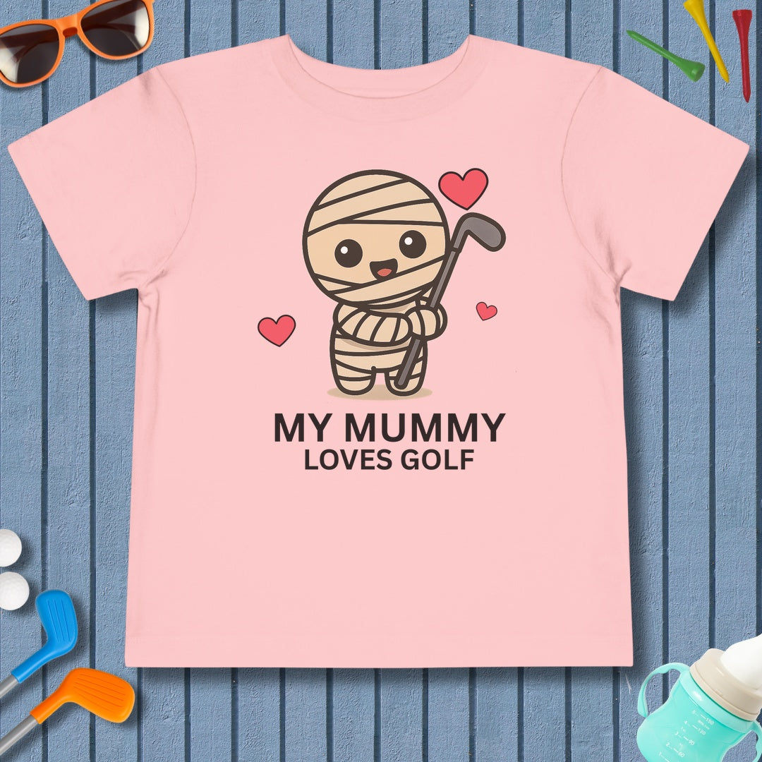 My Mummy Loves Golf - Toddler Golf T-Shirt in Pink