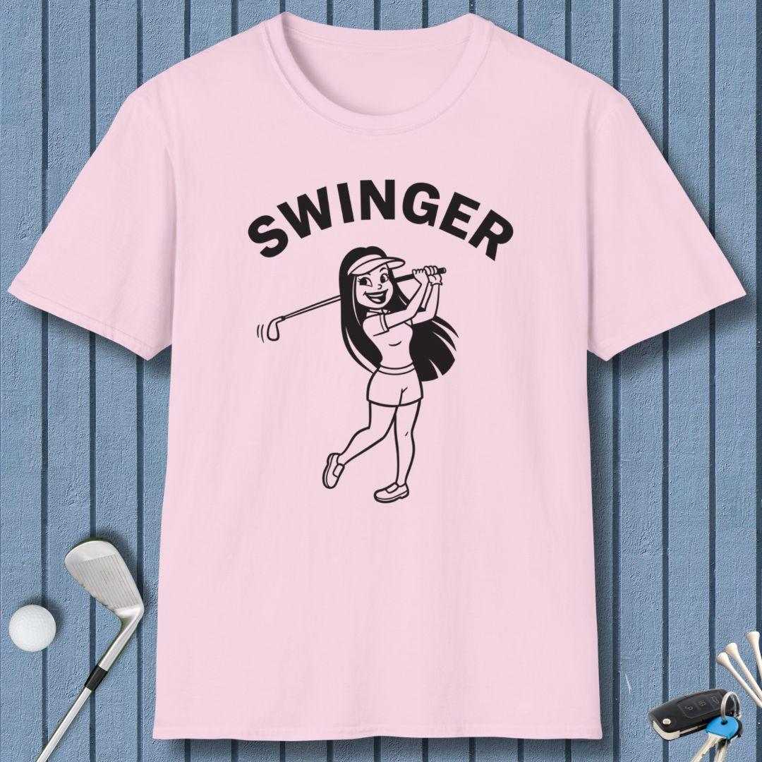 Retro “Swinger” Women’s Golf T-Shirt – Funny Vintage Golf Design