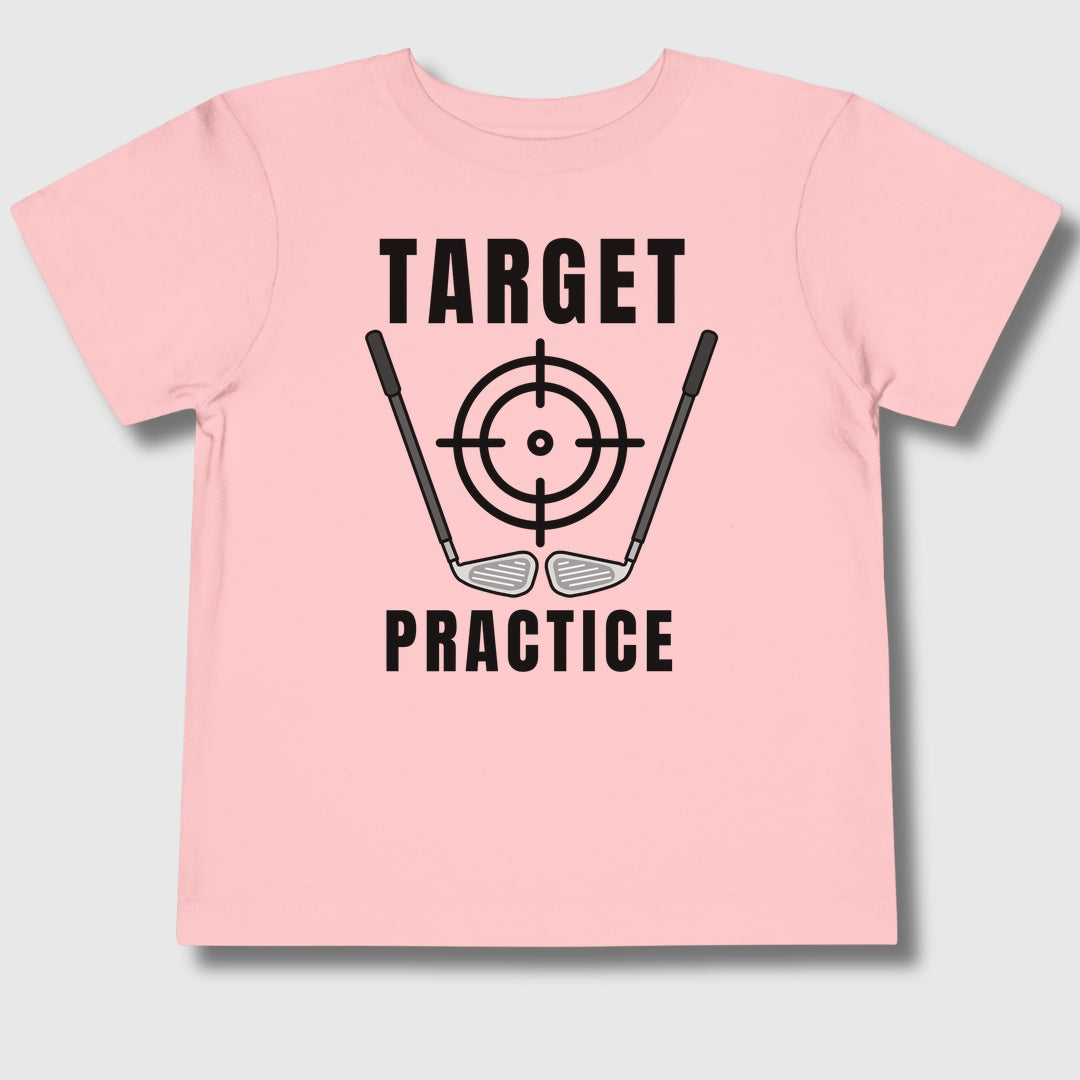Target Practice - Toddler Golf T-Shirt in Light Pink
