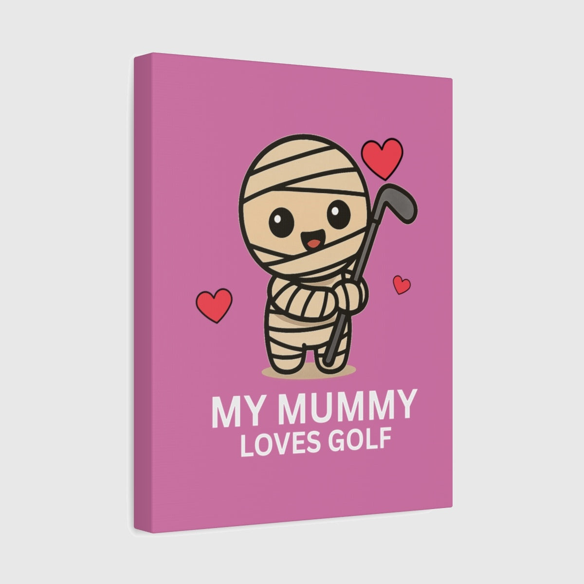 My Mummy Loves Golf - Canvas Wall Art - Light Pink - 11×14 - front