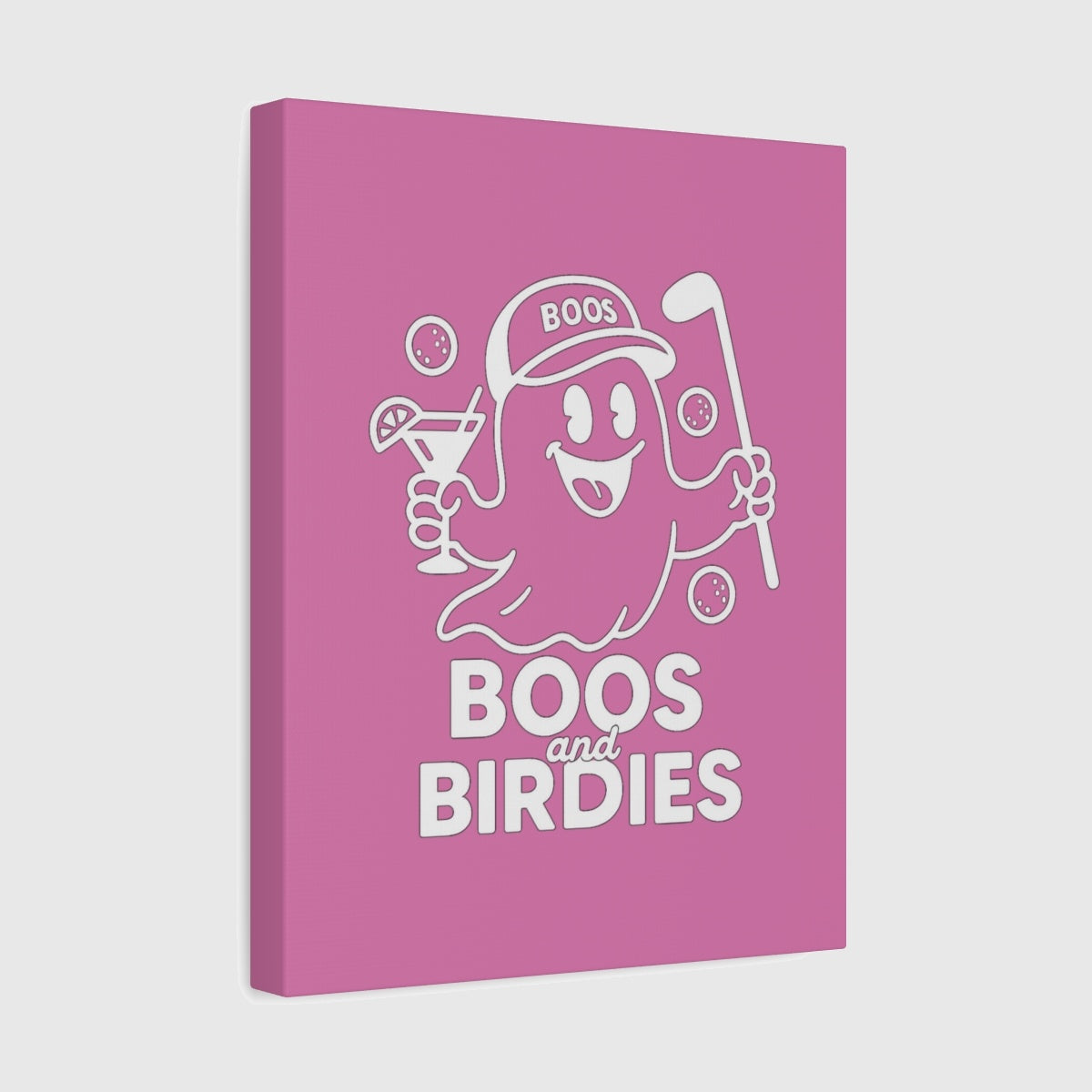 Boos and Birdies - Canvas Wall Art - Light Pink - 11×14 - front