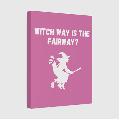 Witch Way is the Fairway - Canvas Wall Art - Light Pink - 11×14 - front