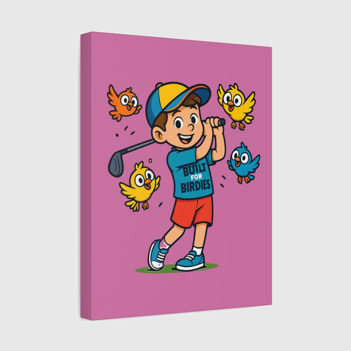 Built for Birdies - Canvas Wall Art - Light Pink - 11×14 - front