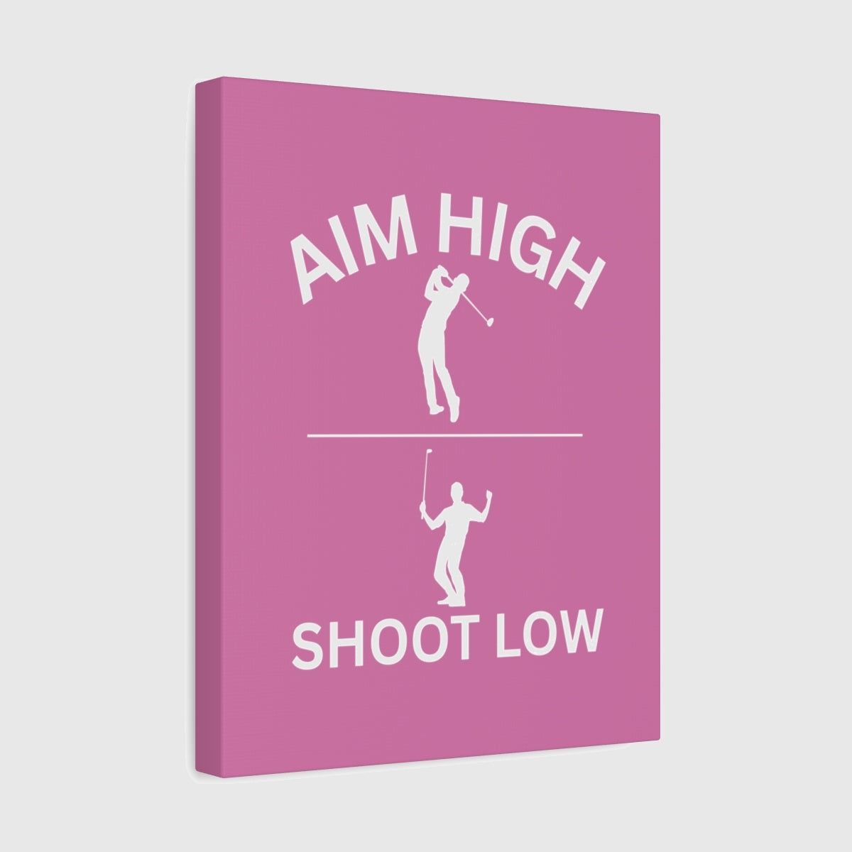 Aim High - Shoot Low (Male) - Canvas Wall Art - Light Pink - 11×14 - front