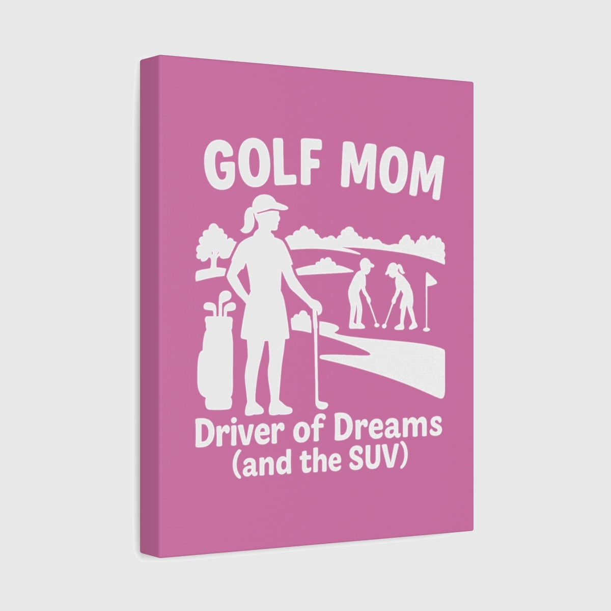 Golf Mom - Canvas Wall Art - Light Pink - 11×14 - front