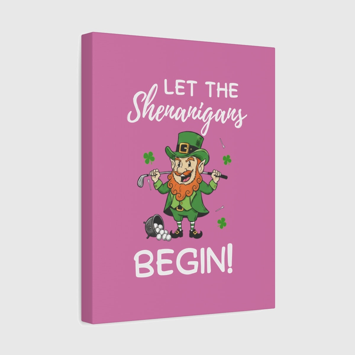 Let The Shenanigans Begin - Canvas Wall Art - Light Pink - 11×14 - front