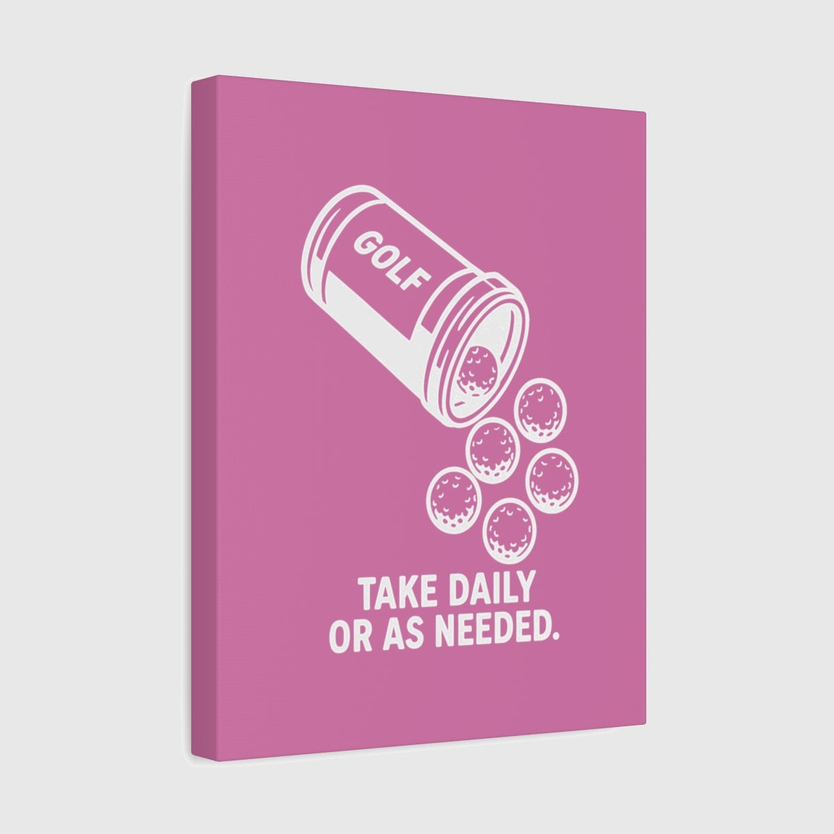 Golf Prescription - Canvas Wall Art - Light Pink - 11×14 - front
