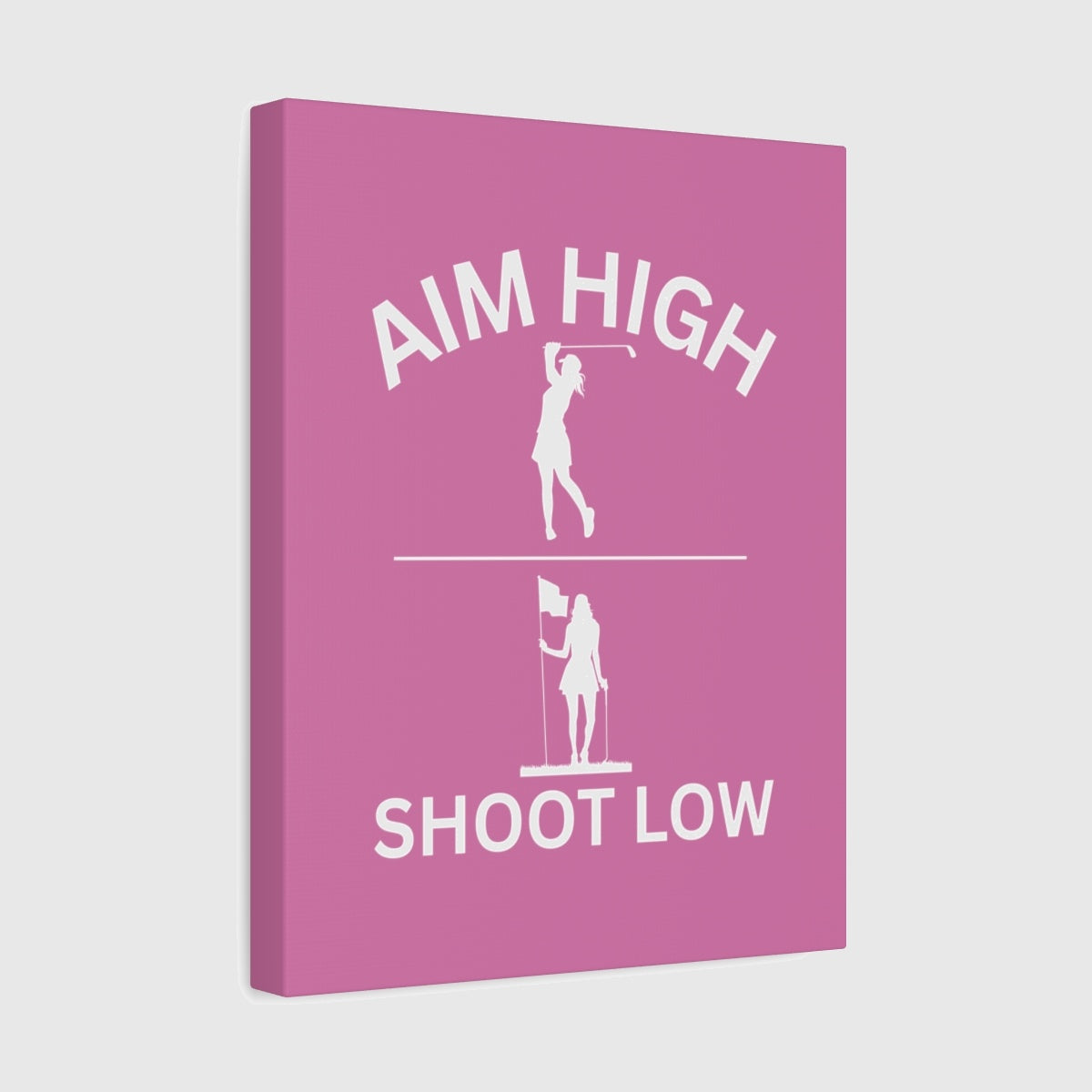 Aim High - Shoot Low (Female) - Canvas Wall Art - Light Pink - 11×14 - front