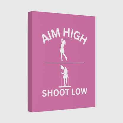 Aim High - Shoot Low (Female) - Canvas Wall Art - Light Pink - 11×14 - front