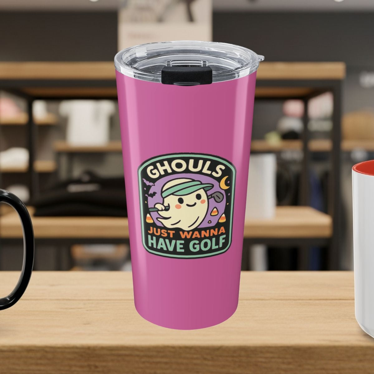 Ghouls Just Wanna Have Golf - 20oz Tumbler in Light Pink