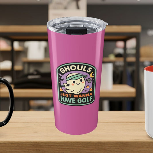 Ghouls Just Wanna Have Golf - 20oz Tumbler in Light Pink