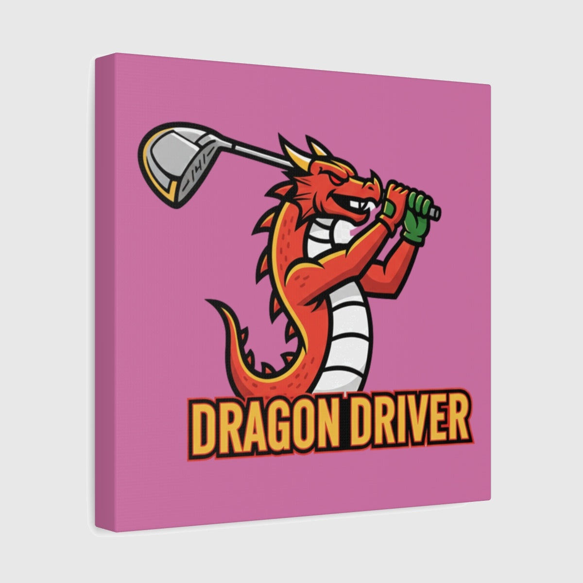 Dragon Driver - Canvas Wall Art - Light Pink - 12×12 - front