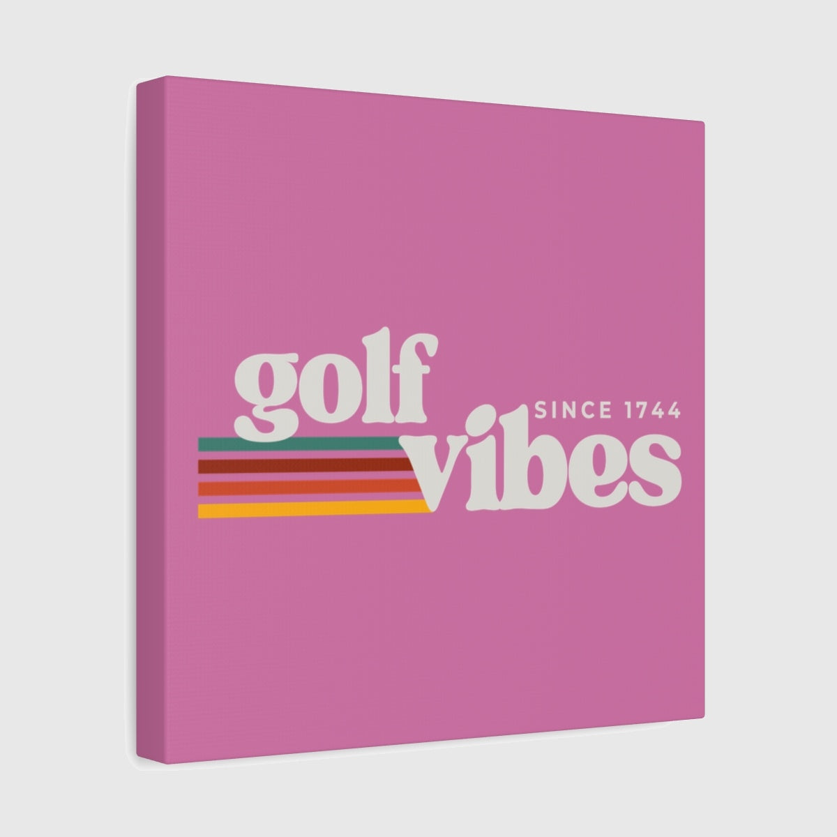 Golf Vibes - Canvas Wall Art - Light Pink - 12×12 - front