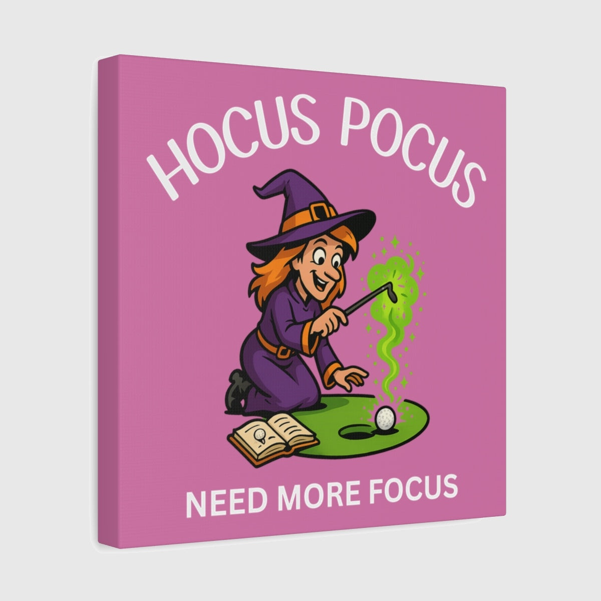 Hocus Pocus, Need More Focus - Canvas Wall Art - Light Pink - 12×12 - front