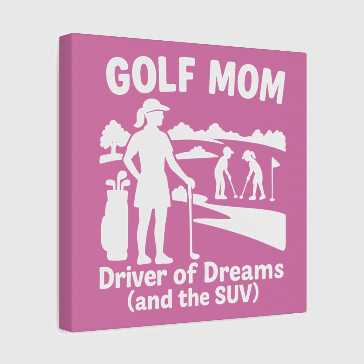 Golf Mom - Canvas Wall Art - Light Pink - 12×12 - front