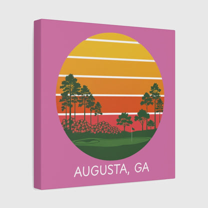 Retro Sunset - Augusta - Canvas Wall Art - Light Pink - 12×12 - front