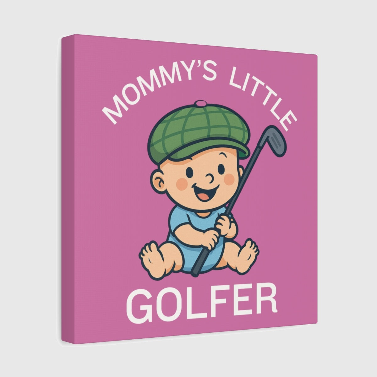 Mommy's Little Golfer - Canvas Wall Art - Light Pink - 12×12 - front