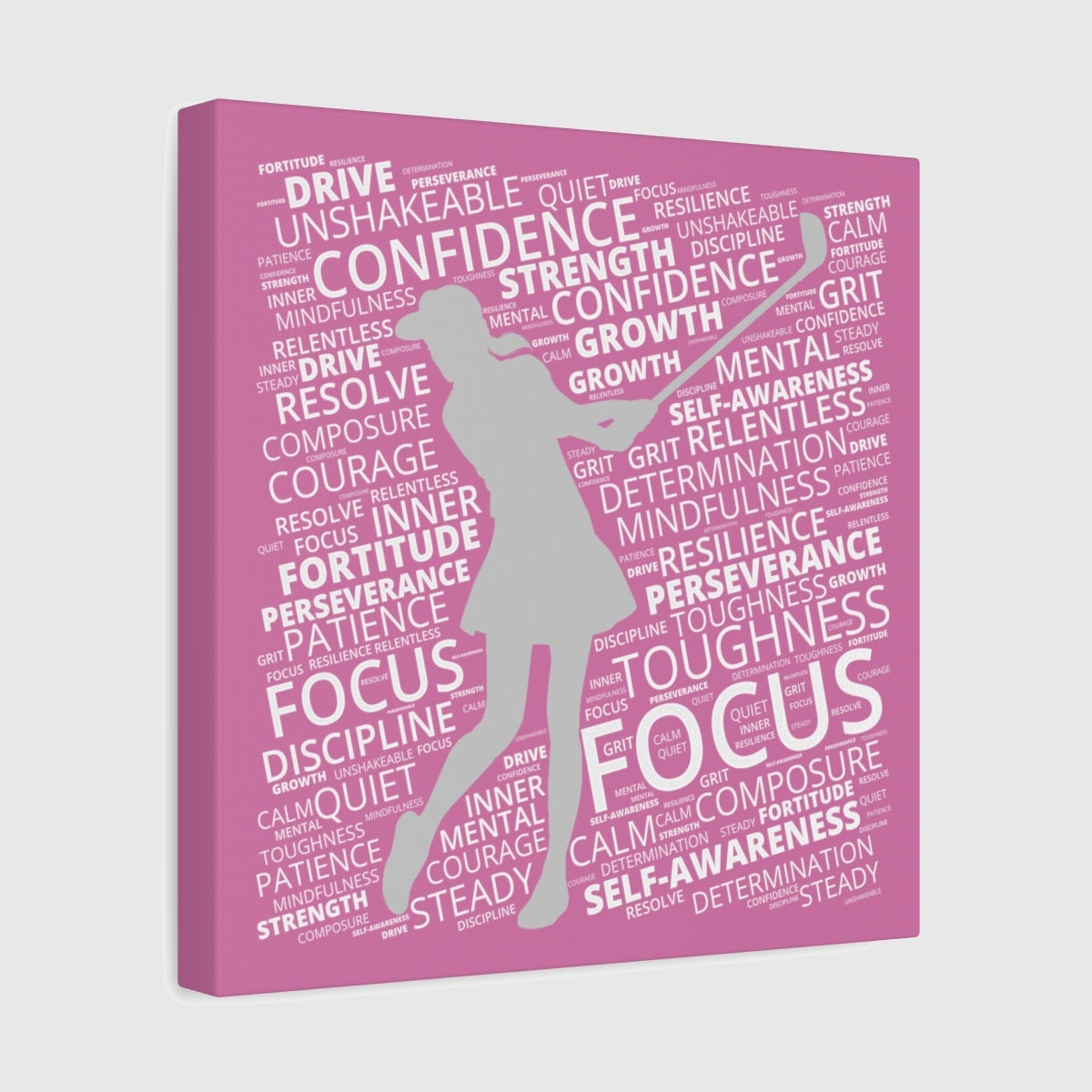 Unleash Your Mental Game (Female) - Canvas Wall Art - Light Pink - 12×12 - front