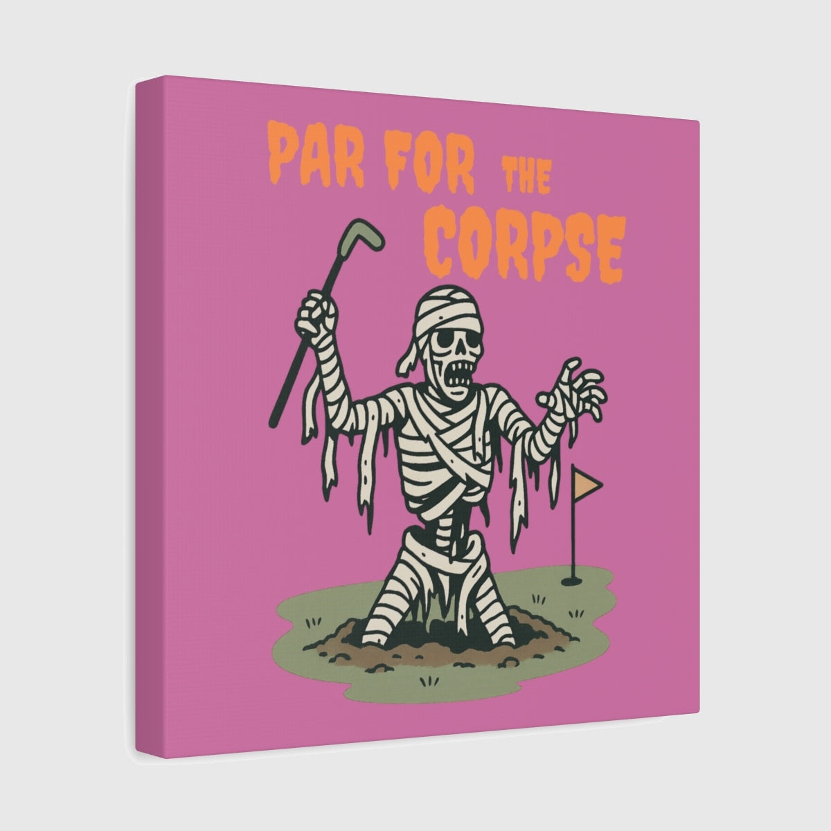 Par for the Corpse - Canvas Wall Art - Light Pink - 12×12 - front