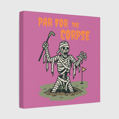 Par for the Corpse - Canvas Wall Art - Light Pink - 12×12 - front