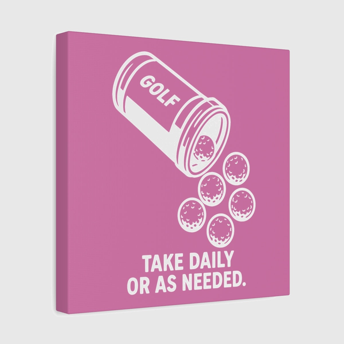 Golf Prescription - Canvas Wall Art - Light Pink - 12×12 - front