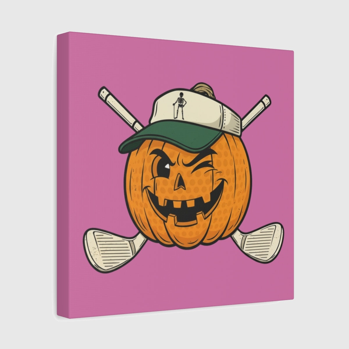 Golf or Gourd - Canvas Wall Art - Light Pink - 12×12 - front