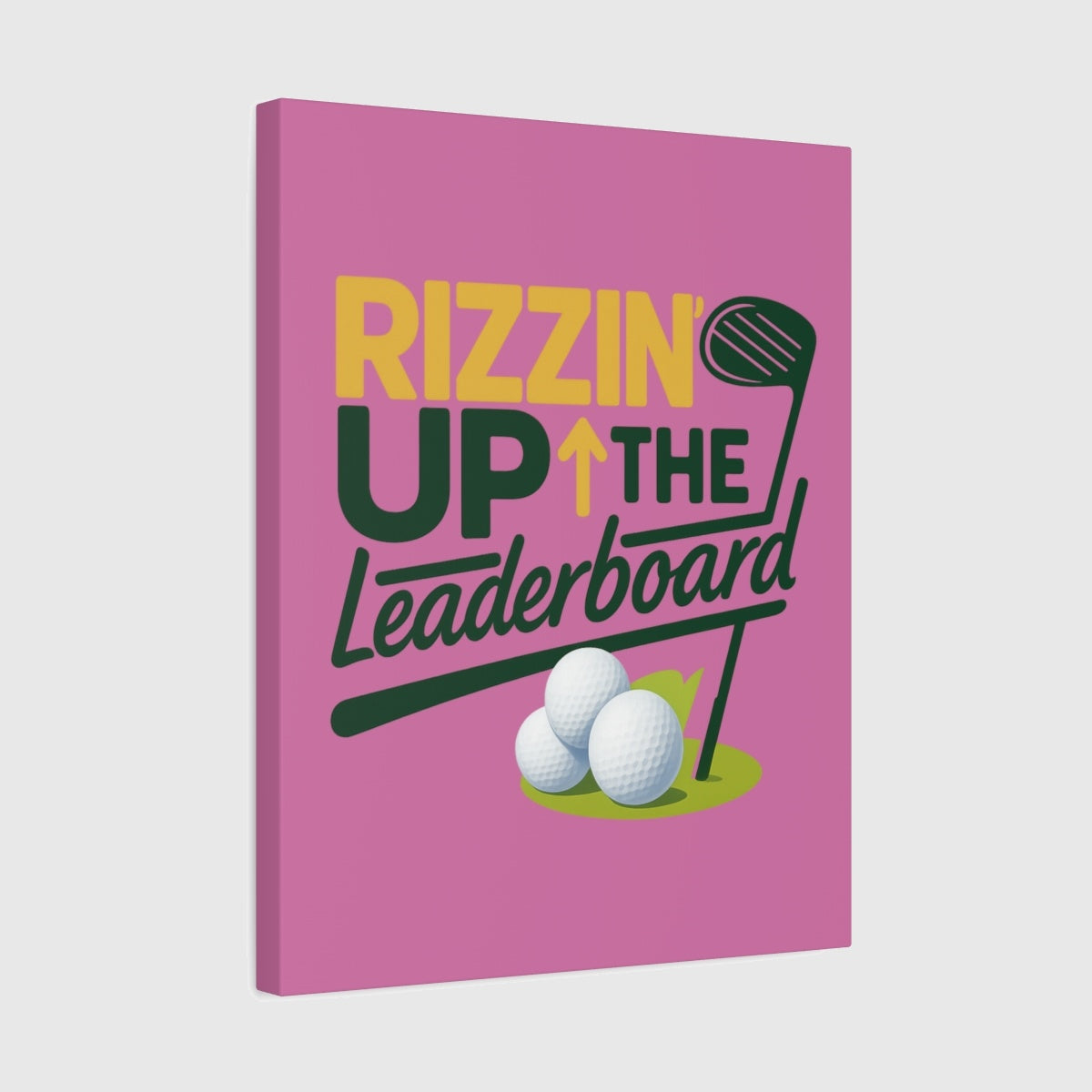 Rizzin' Up The Leaderboard - Canvas Wall Art - Light Pink - 16×20 - front