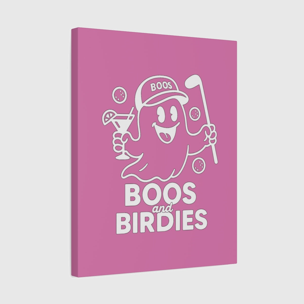 Boos and Birdies - Canvas Wall Art - Light Pink - 16×20 - front