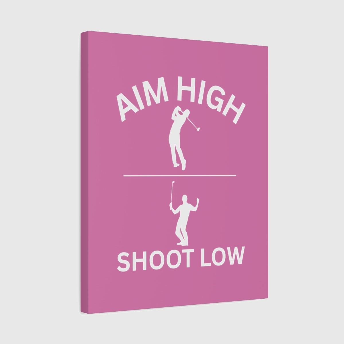 Aim High - Shoot Low (Male) - Canvas Wall Art - Light Pink - 16×20 - front