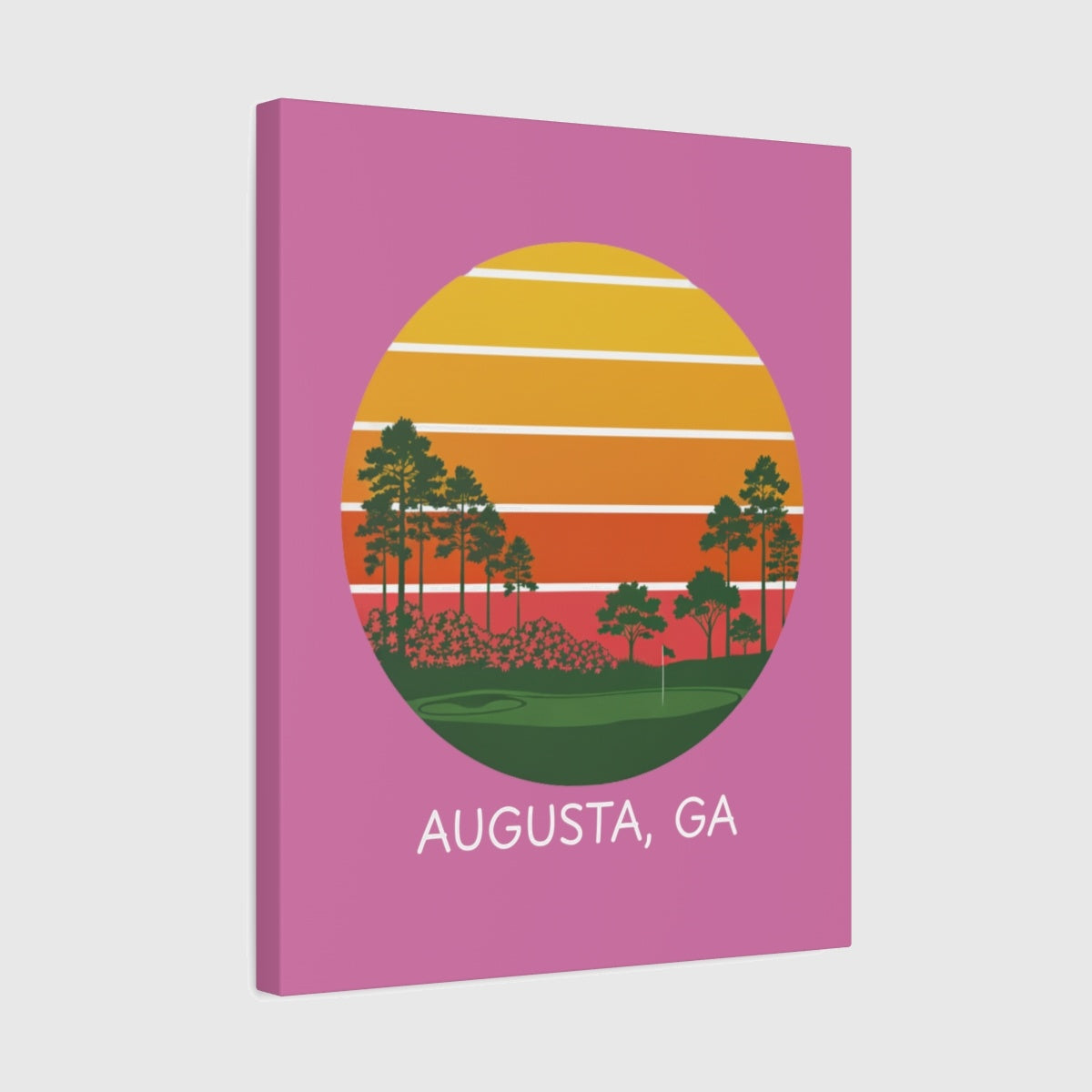 Retro Sunset - Augusta - Canvas Wall Art - Light Pink - 16×20 - front