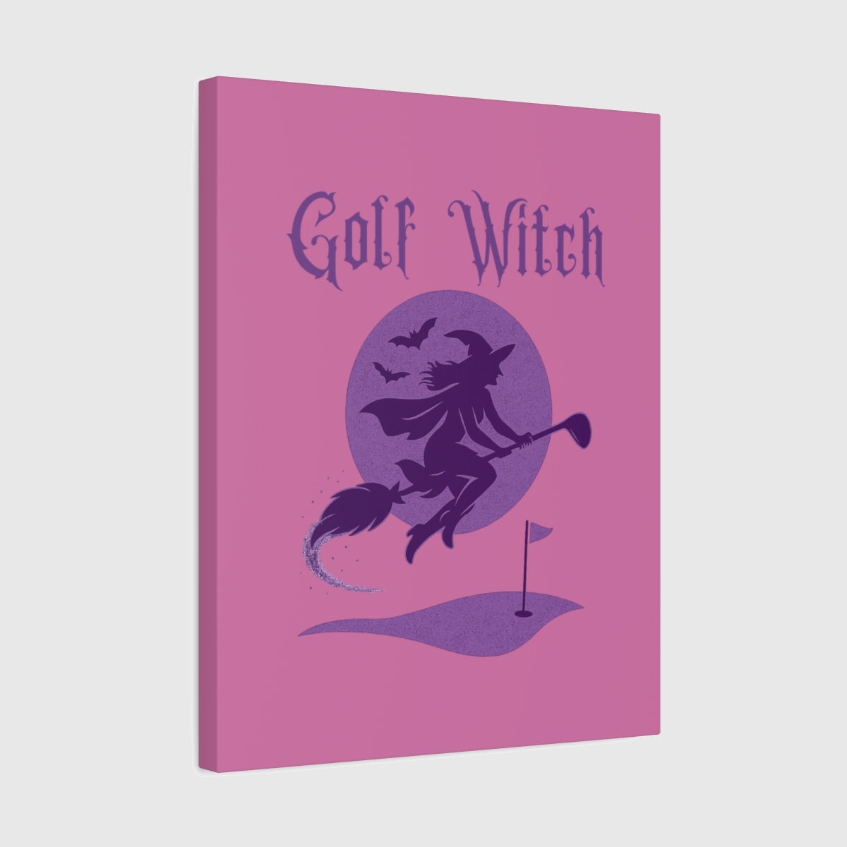 Golf Witch - Canvas Wall Art - Light Pink - 16×20 - front