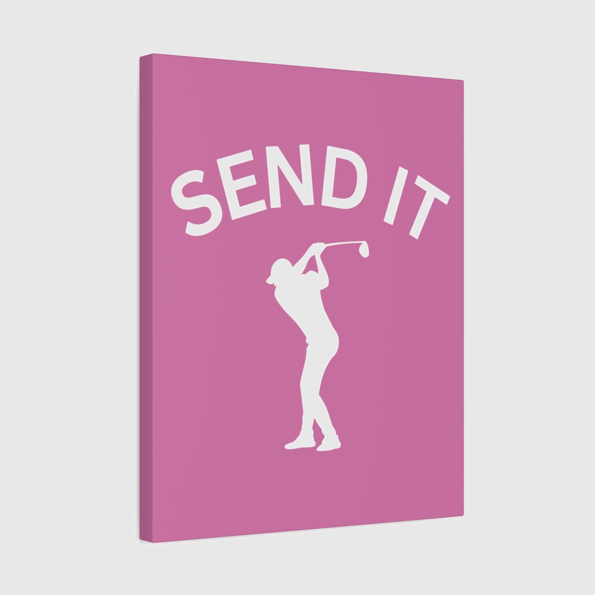 SEND IT (Male) - Canvas Wall Art - Light Pink - 16×20 - front