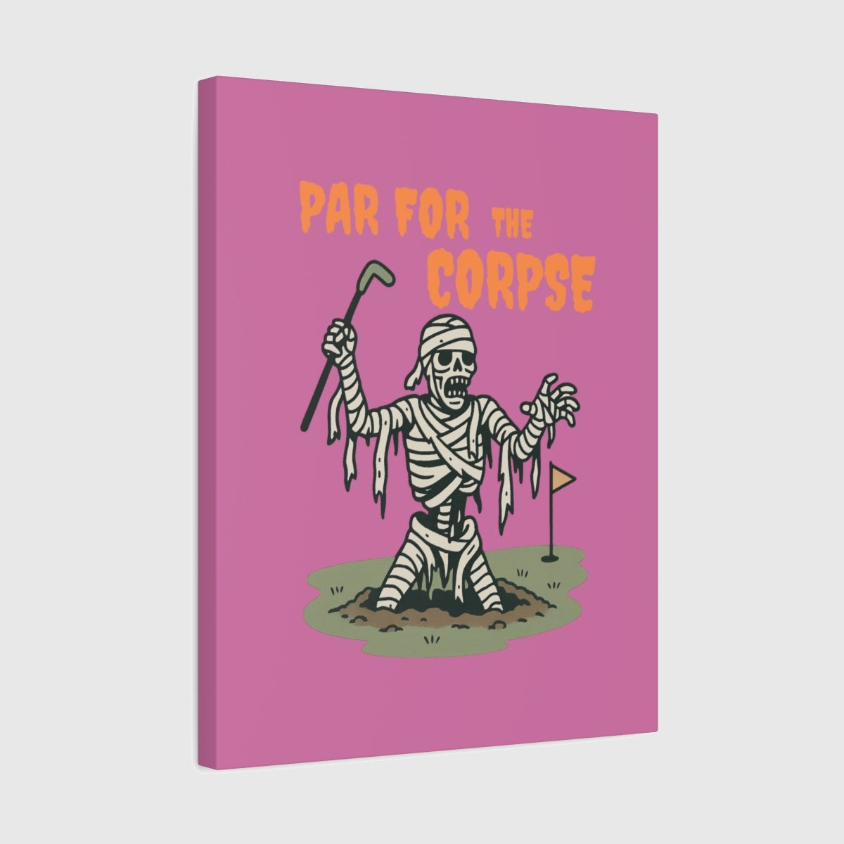 Par for the Corpse - Canvas Wall Art - Light Pink - 16×20 - front