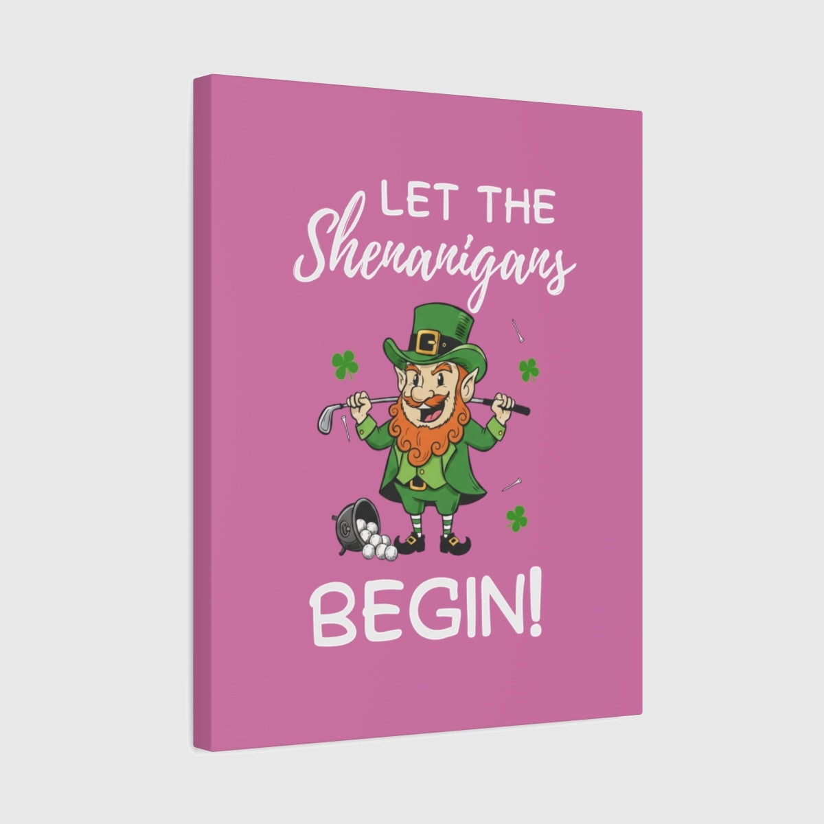 Let The Shenanigans Begin - Canvas Wall Art - Light Pink - 16×20 - front