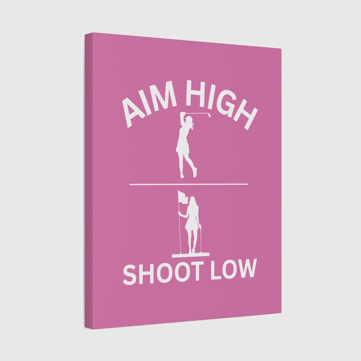 Aim High - Shoot Low (Female) - Canvas Wall Art - Light Pink - 16×20 - front