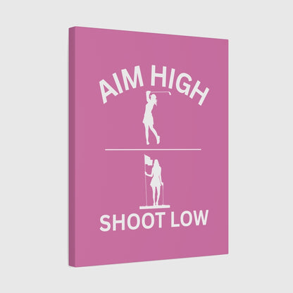 Aim High - Shoot Low (Female) - Canvas Wall Art - Light Pink - 16×20 - front