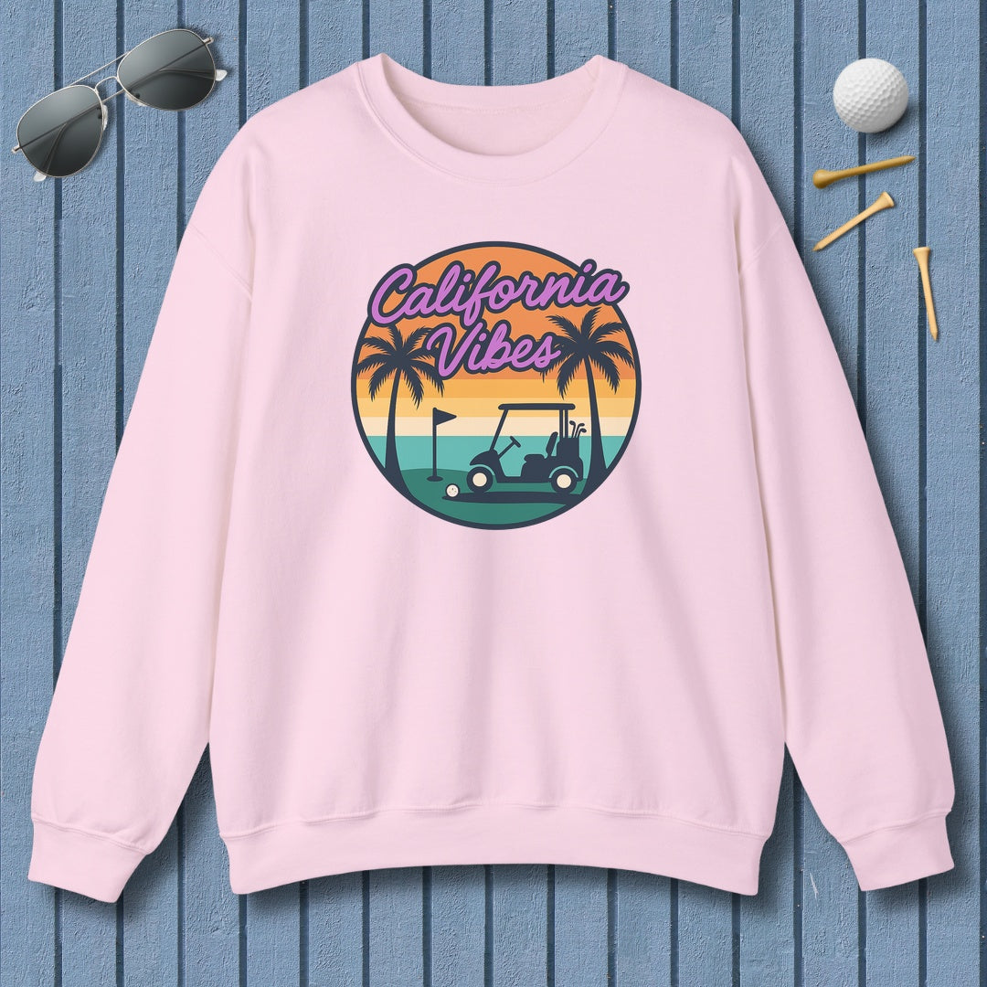 Golf Vibes - California Coast Edition - Adult Golf Sweatshirt in Light Pink