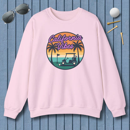 Golf Vibes - California Coast Edition - Adult Golf Sweatshirt in Light Pink