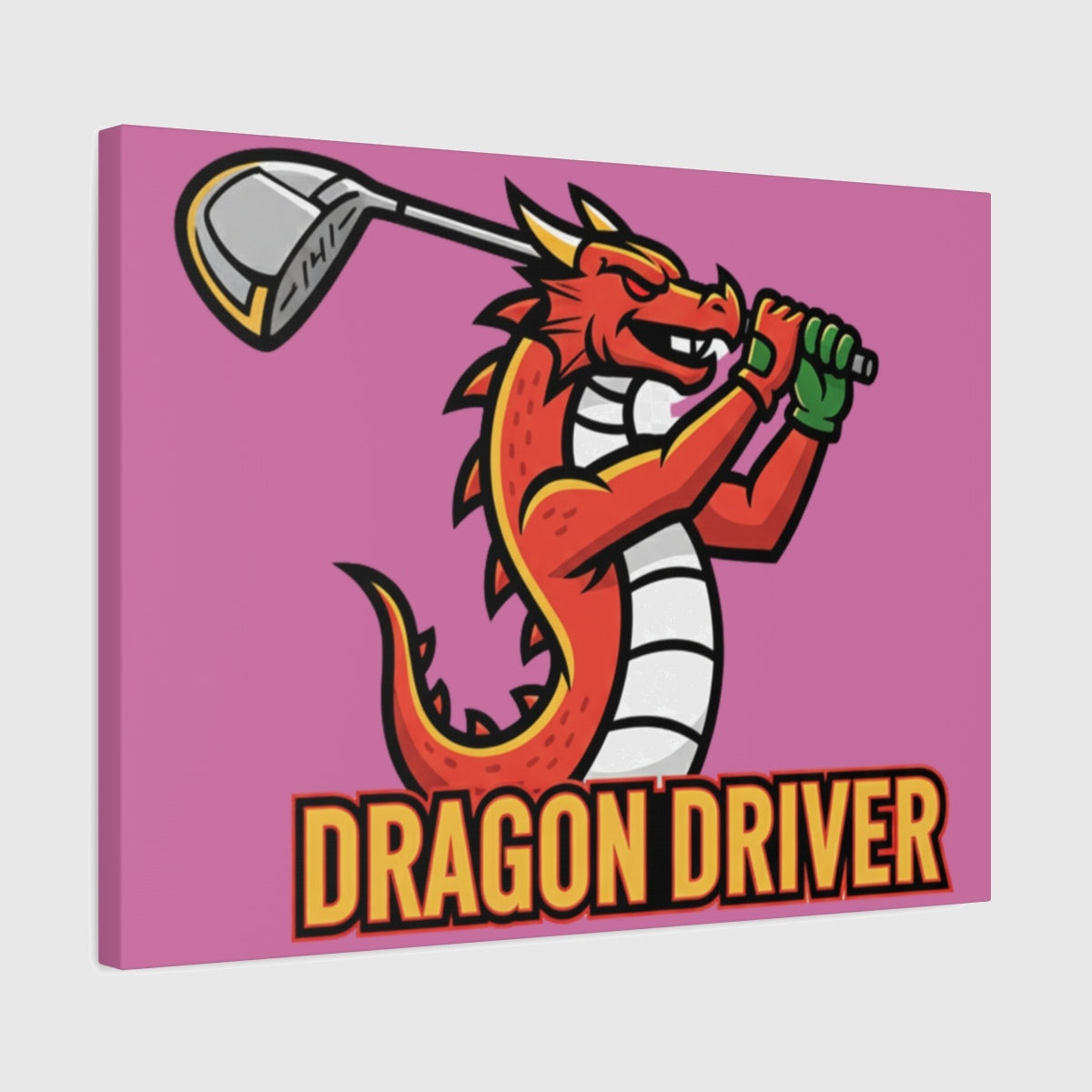 Dragon Driver - Canvas Wall Art - Light Pink - 18×24 - front