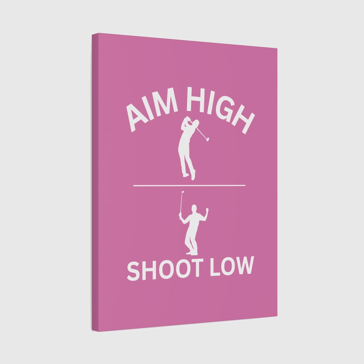 Aim High - Shoot Low (Male) - Canvas Wall Art - Light Pink - 18×24 - front