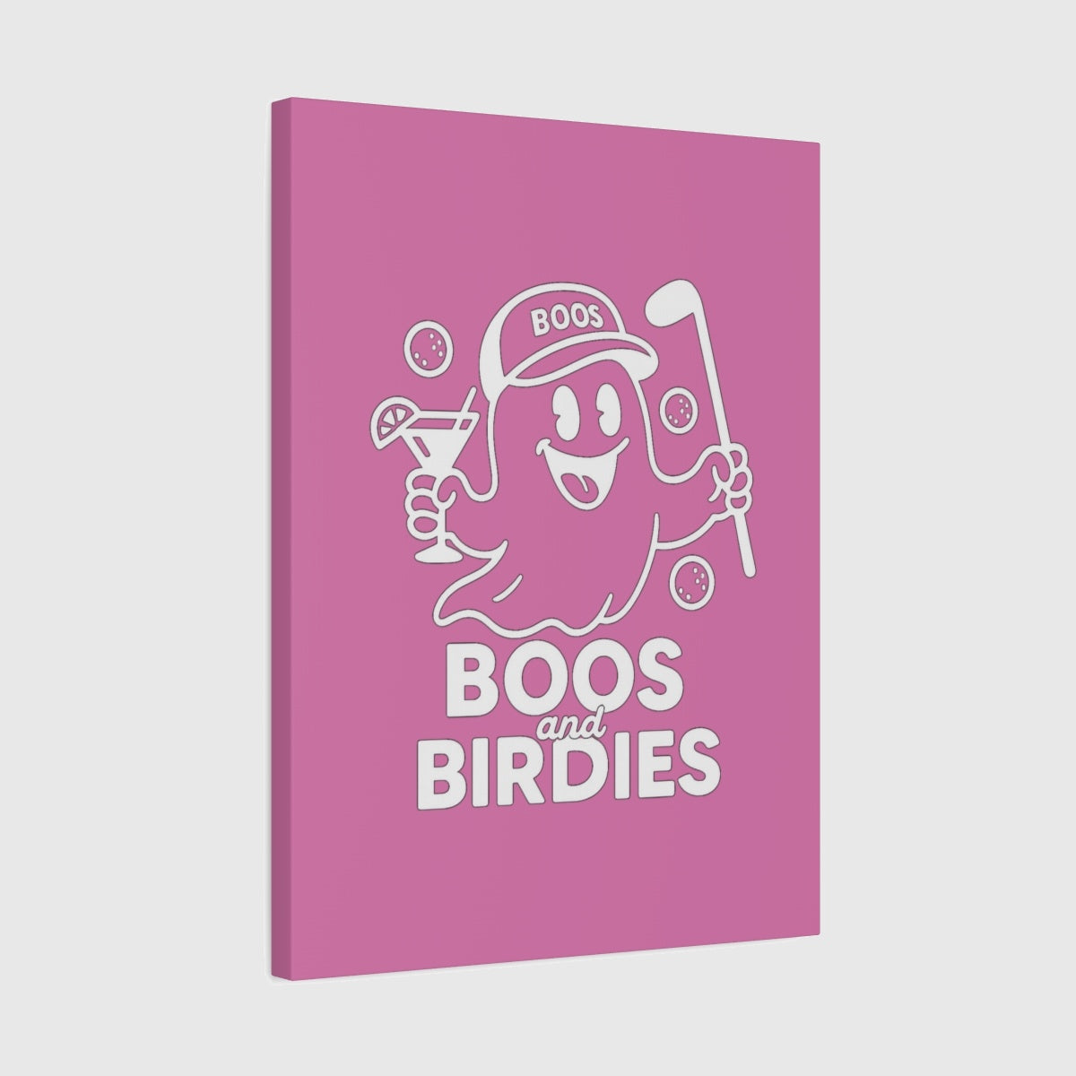 Boos and Birdies - Canvas Wall Art - Light Pink - 18×24 - front