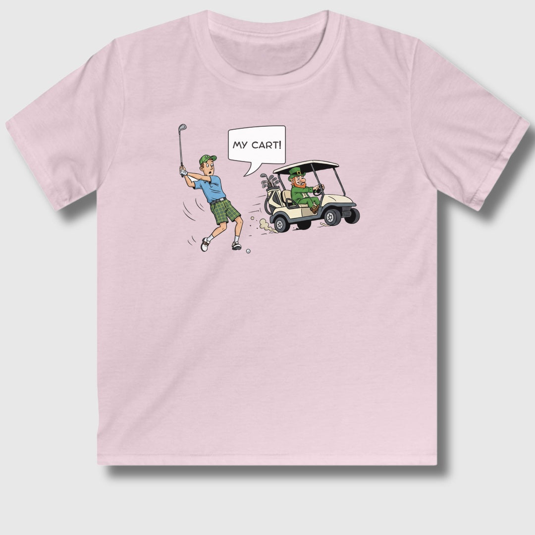 My Cart! - Youth Golf T-Shirt in Light Pink