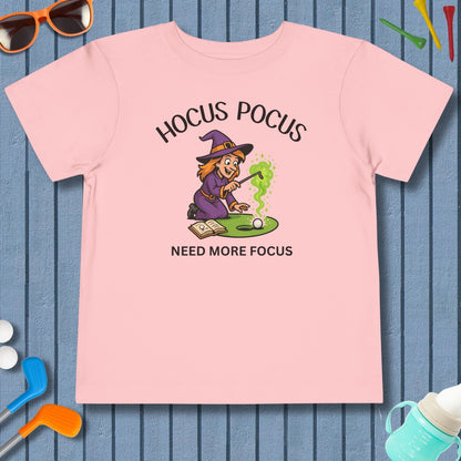 Hocus Pocus, Need More Focus - Toddler Golf T-Shirt in Pink