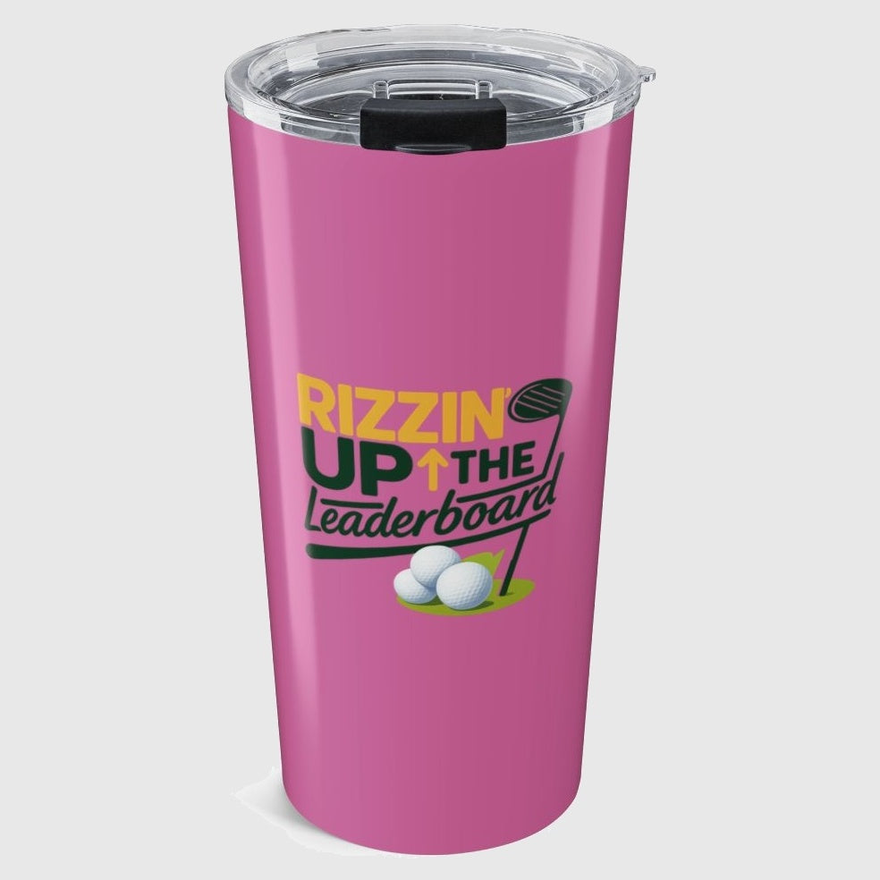 Rizzin' Up The Leaderboard - 20oz Tumbler in Light Pink