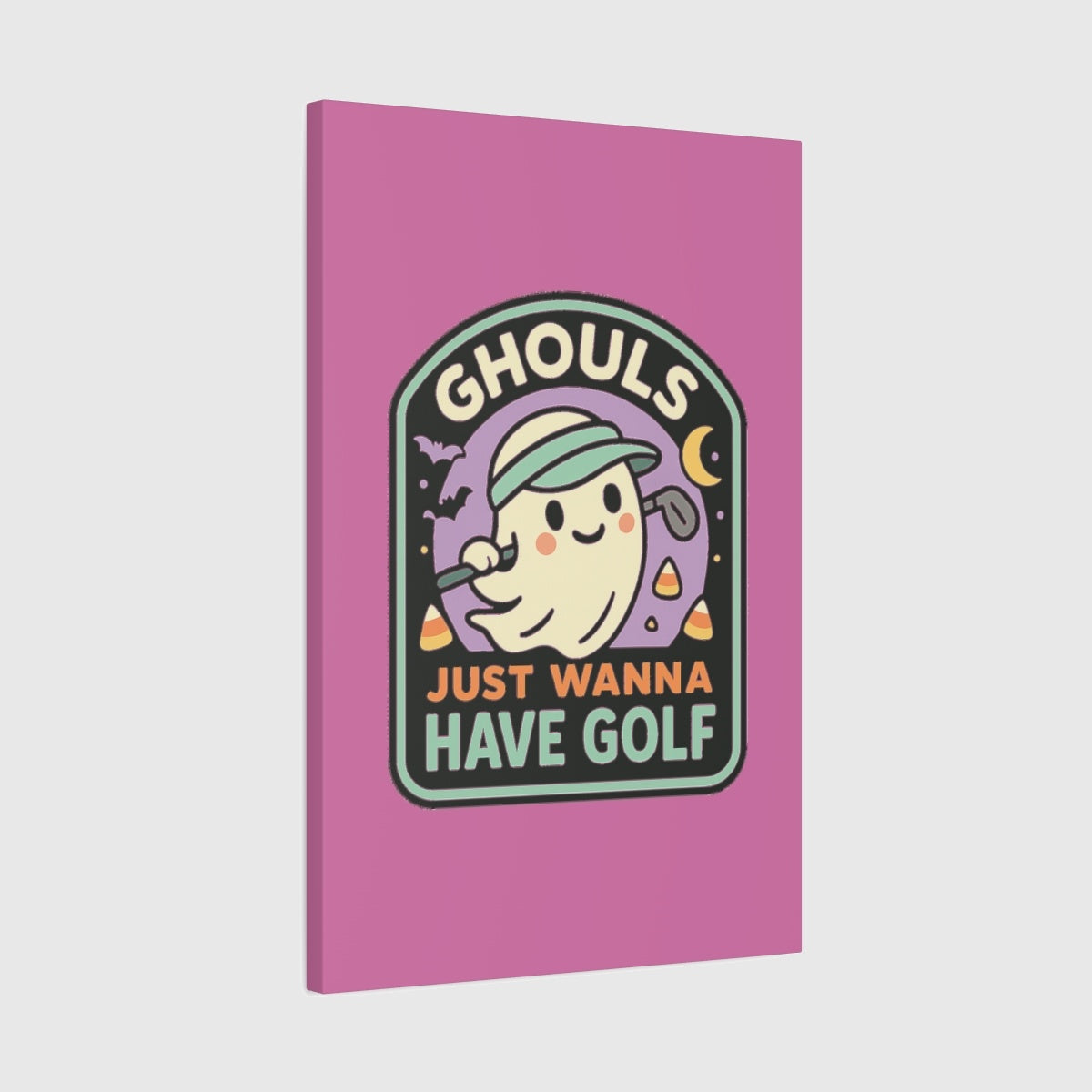 Ghouls Just Wanna Have Golf - Canvas Wall Art - Light Pink - 20×30 - front