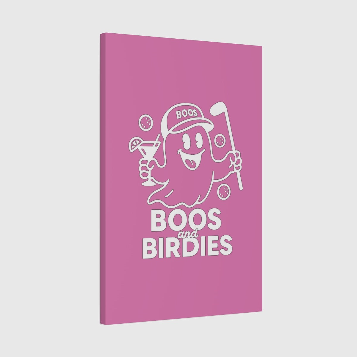 Boos and Birdies - Canvas Wall Art - Light Pink - 20×30 - front