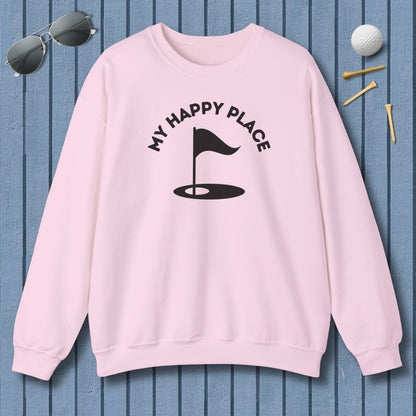 My Happy Place - Adult Golf Sweatshirt in Light Pink
