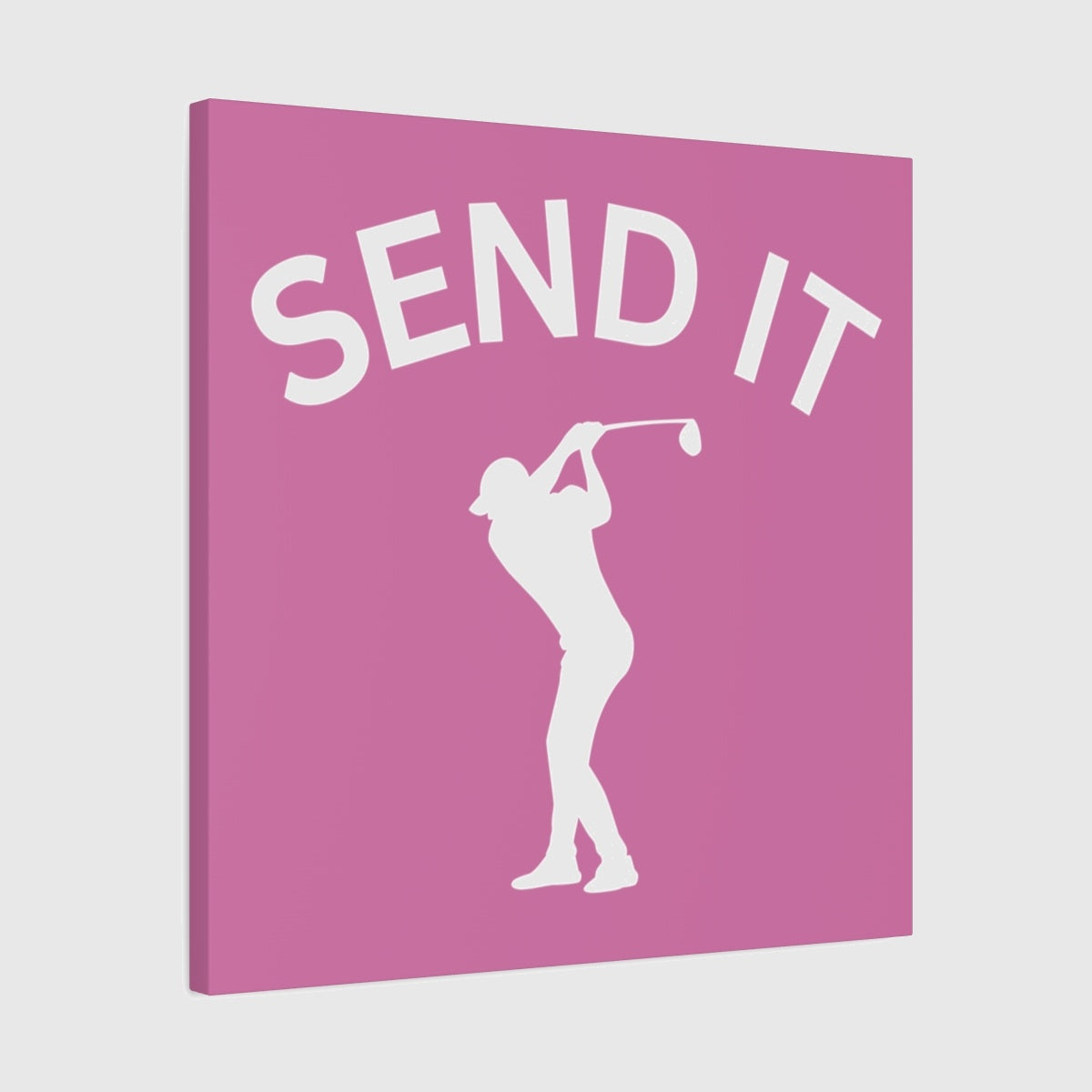 SEND IT (Male) - Canvas Wall Art - Light Pink - 24×24 - front
